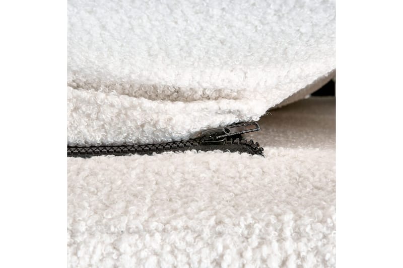 Säng med lamellram Melle - Vit, Svart/Bouclé, 140x200 cm - Möbler - Säng - Sängram & sängstomme