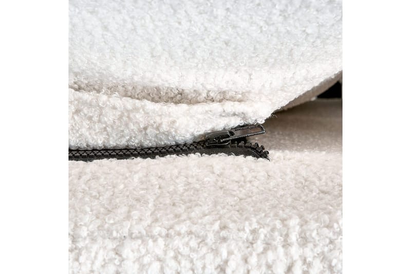 Säng med lamellram Melle - Vit, Svart/Bouclé, 160x200 cm - Möbler - Säng - Sängram & sängstomme