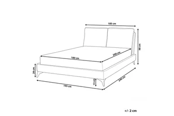 Säng med lamellram Melle - Vit, Svart/Bouclé, 180x200 cm - Möbler - Säng - Sängram & sängstomme