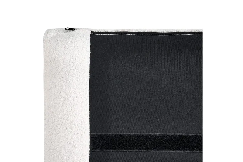 Säng med lamellram Melle - Vit, Svart/Bouclé, 180x200 cm - Möbler - Säng - Sängram & sängstomme