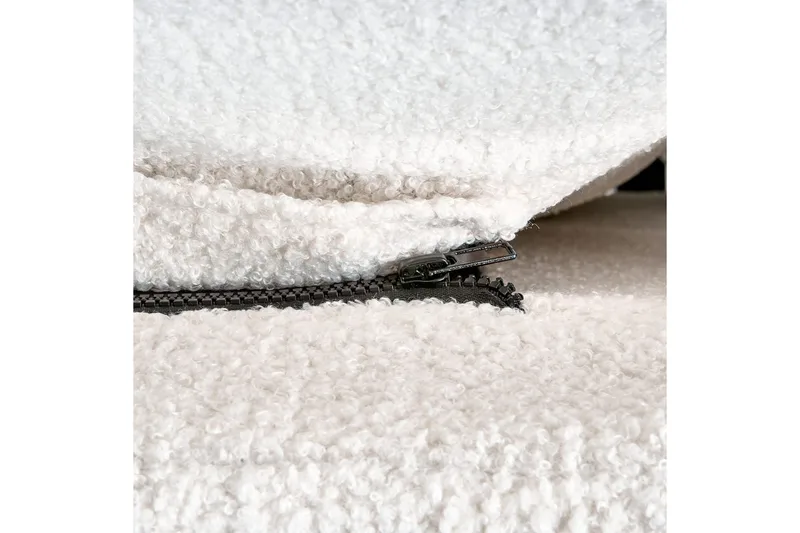 Säng med lamellram Melle - Vit, Svart/Bouclé, 180x200 cm - Möbler - Säng - Sängram & sängstomme