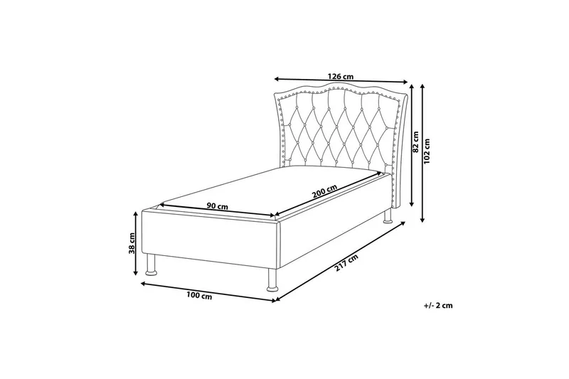 Säng med lamellram Metz - Beige, Silver/Sammet, 90x200 cm - Möbler - Säng - Sängram & sängstomme