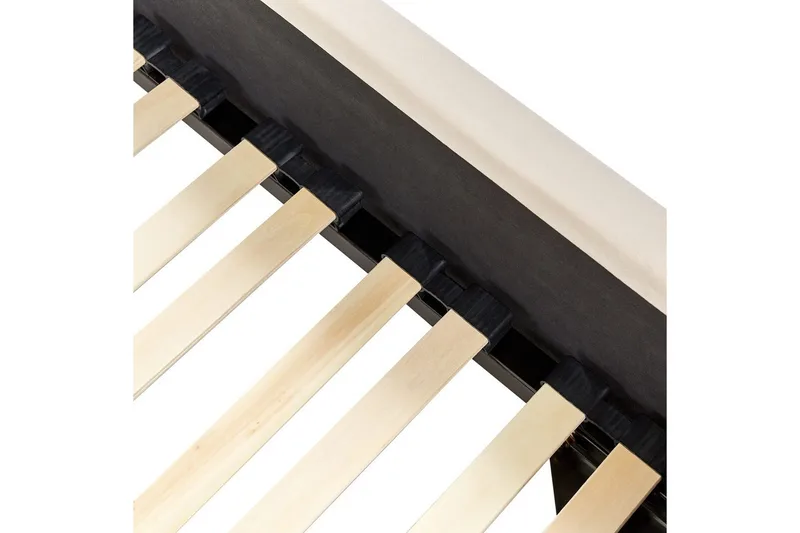 Säng med lamellram Metz - Beige, Silver/Sammet, 90x200 cm - Möbler - Säng - Sängram & sängstomme