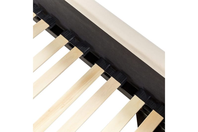 Säng med lamellram Metz - Beige, Silver/Sammet, 90x200 cm - Möbler - Säng - Sängram & sängstomme