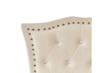 Säng med lamellram Metz - Beige, Silver/Sammet, 90x200 cm - Möbler - Säng - Sängram & sängstomme