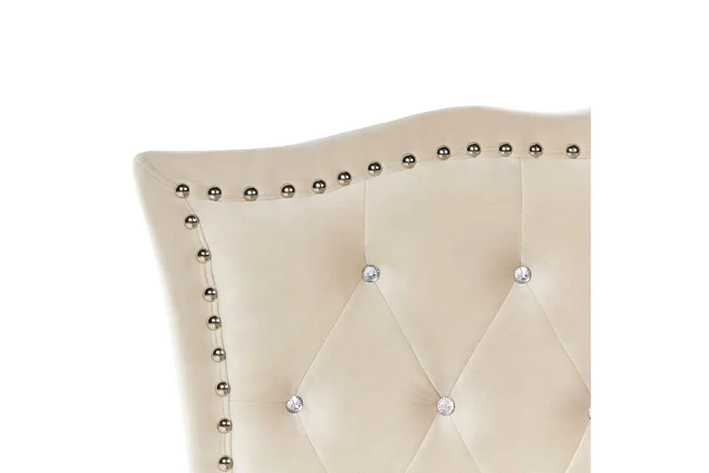 Säng med lamellram Metz - Beige, Silver/Sammet, 90x200 cm - Möbler - Säng - Sängram & sängstomme