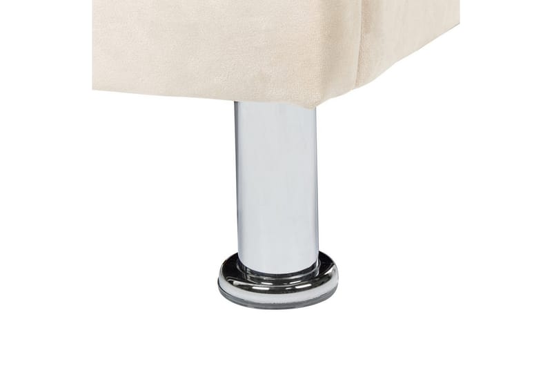 Säng med lamellram Metz - Beige, Silver/Sammet, 90x200 cm - Möbler - Säng - Sängram & sängstomme