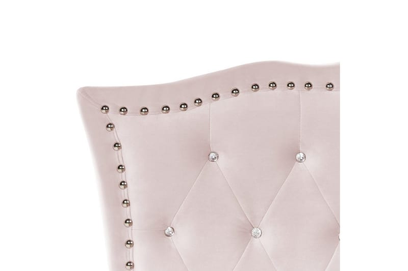 Säng med lamellram Metz - Rosa, Silver/Sammet, 90x200 cm - Möbler - Säng - Sängram & sängstomme
