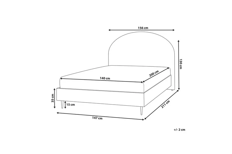 Säng med lamellram Millay - Beige, ljust trä, svart/Bouclé, 140x200 cm - Möbler - Säng - Sängram & sängstomme