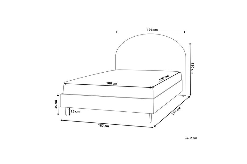 Säng med lamellram Millay - Beige, ljust trä, svart/Bouclé, 180x200 cm - Möbler - Säng - Sängram & sängstomme