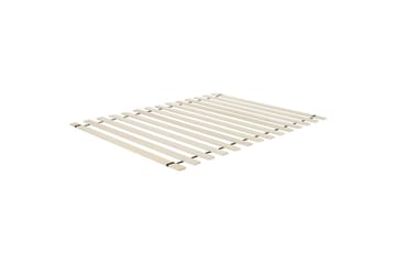 Säng med lamellram Millay - Vit, ljust trä, svart/Polyester, 140x200 cm - Möbler - Säng - Sängram & sängstomme