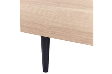 Säng med lamellram Millay - Vit, ljust trä, svart/Polyester, 160x200 cm - Möbler - Säng - Sängram & sängstomme