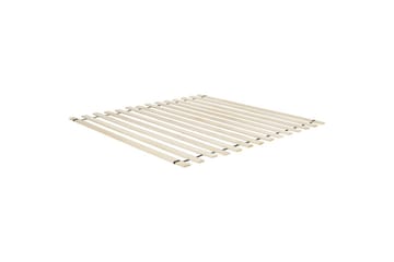 Säng med lamellram Millay - Vit, ljust trä, svart/Polyester, 180x200 cm - Möbler - Säng - Sängram & sängstomme