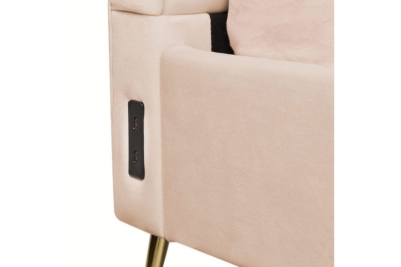 Säng med lamellram Miribel - Beige, guld, 140x200 cm - Möbler - Säng - Sängram & sängstomme