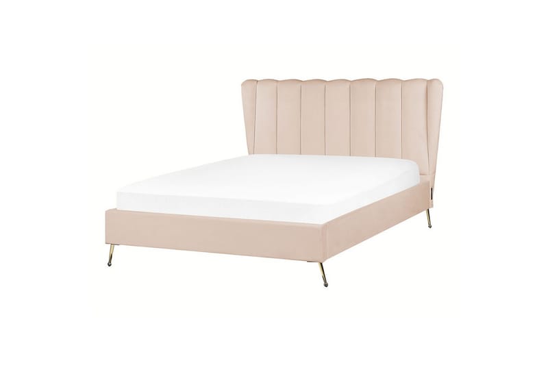 Säng med lamellram Miribel - Beige, guld, 140x200 cm - Möbler - Säng - Sängram & sängstomme