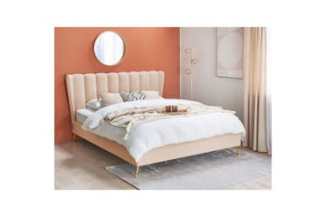 Säng med lamellram Miribel - Beige, guld, 160x200 cm - Möbler - Säng - Sängram & sängstomme