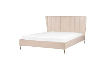 Säng med lamellram Miribel - Beige, guld, 160x200 cm - Möbler - Säng - Sängram & sängstomme