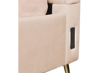 Säng med lamellram Miribel - Beige, guld, 180x200 cm - Möbler - Säng - Sängram & sängstomme