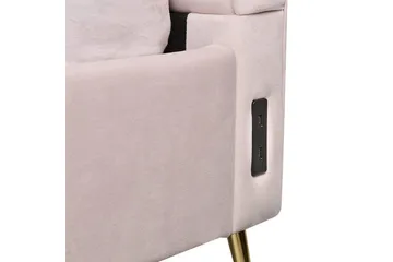 Säng med lamellram Miribel - Rosa, guld, 140x200 cm - Möbler - Säng - Sängram & sängstomme