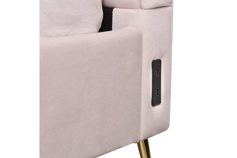 Säng med lamellram Miribel - Rosa, guld, 140x200 cm - Möbler - Säng - Sängram & sängstomme