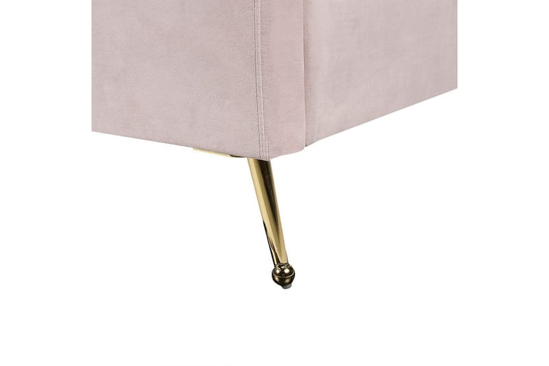 Säng med lamellram Miribel - Rosa, guld, 140x200 cm - Möbler - Säng - Sängram & sängstomme