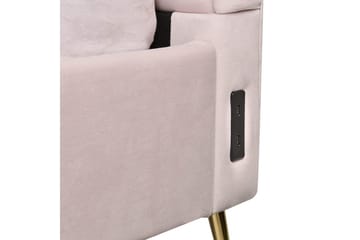 Säng med lamellram Miribel - Rosa, guld, 140x200 cm - Möbler - Säng - Sängram & sängstomme