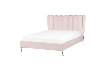 Säng med lamellram Miribel - Rosa, guld, 140x200 cm - Möbler - Säng - Sängram & sängstomme