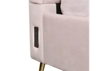 Säng med lamellram Miribel - Rosa, guld, 180x200 cm - Möbler - Säng - Sängram & sängstomme