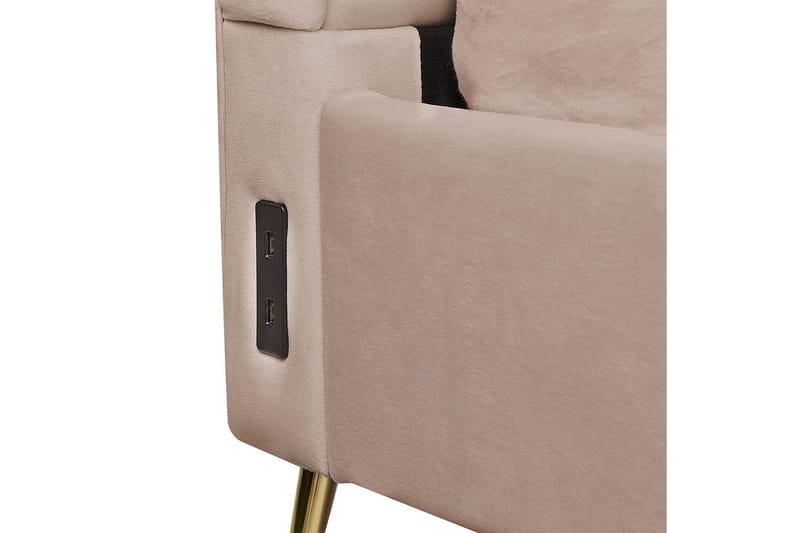 Säng med lamellram Miribel - Taupe, guld, 140x200 cm - Möbler - Säng - Sängram & sängstomme