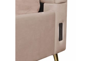 Säng med lamellram Miribel - Taupe, guld, 140x200 cm - Möbler - Säng - Sängram & sängstomme