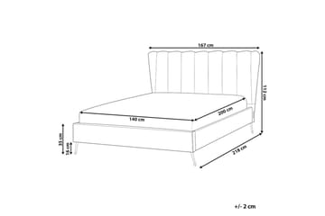 Säng med lamellram Miribel - Taupe, guld, 140x200 cm - Möbler - Säng - Sängram & sängstomme