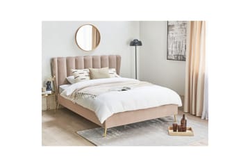 Säng med lamellram Miribel - Taupe, guld, 140x200 cm - Möbler - Säng - Sängram & sängstomme