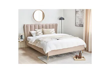 Säng med lamellram Miribel - Taupe, guld, 160x200 cm - Möbler - Säng - Sängram & sängstomme