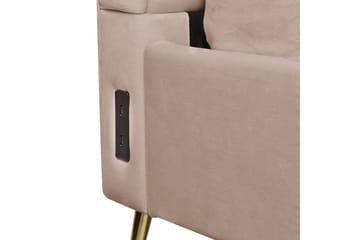 Säng med lamellram Miribel - Taupe, guld, 160x200 cm - Möbler - Säng - Sängram & sängstomme