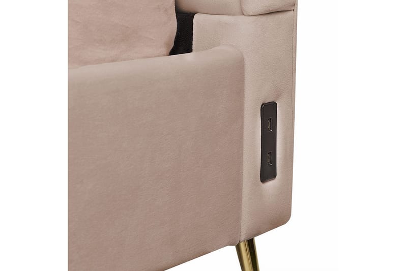 Säng med lamellram Miribel - Taupe, guld, 160x200 cm - Möbler - Säng - Sängram & sängstomme