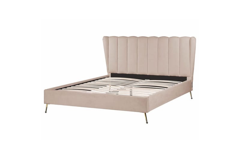 Säng med lamellram Miribel - Taupe, guld, 160x200 cm - Möbler - Säng - Sängram & sängstomme