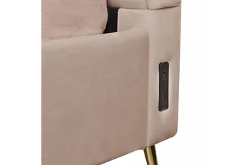 Säng med lamellram Miribel - Taupe, guld, 160x200 cm - Möbler - Säng - Sängram & sängstomme