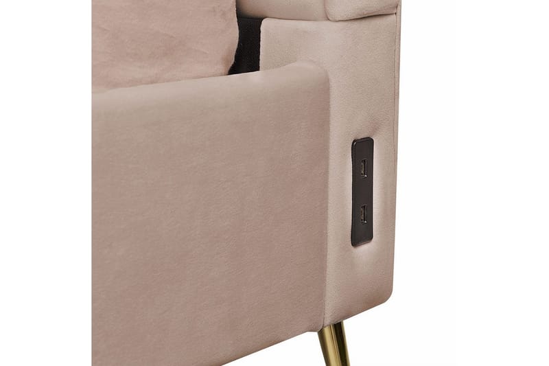 Säng med lamellram Miribel - Taupe, guld, 160x200 cm - Möbler - Säng - Sängram & sängstomme