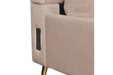 Säng med lamellram Miribel - Taupe, guld, 180x200 cm - Möbler - Säng - Sängram & sängstomme