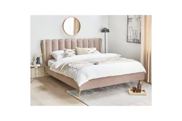 Säng med lamellram Miribel - Taupe, guld, 180x200 cm - Möbler - Säng - Sängram & sängstomme