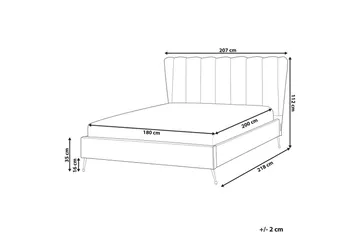 Säng med lamellram Miribel - Taupe, guld, 180x200 cm - Möbler - Säng - Sängram & sängstomme