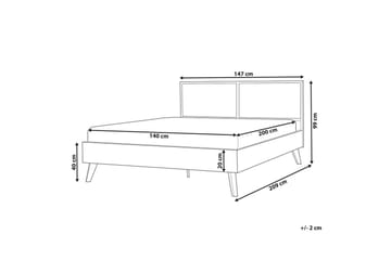 Säng med lamellram Monpazier - Ljus trä, 140x200 cm - Möbler - Säng - Sängram & sängstomme