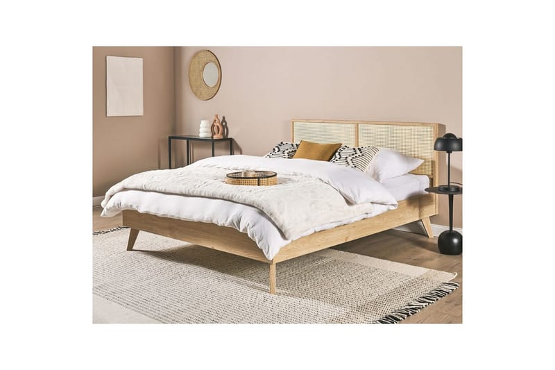 Säng med lamellram Monpazier - Ljus trä, 160x200 cm - Möbler - Säng - Sängram & sängstomme