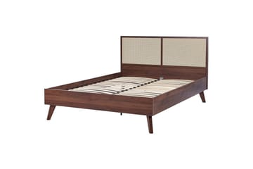 Säng med lamellram Monpazier - Mörkt trä, 140x200 cm - Möbler - Säng - Sängram & sängstomme