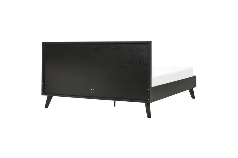 Säng med lamellram Monpazier - Svart, ljust trä, 160x200 cm - Möbler - Säng - Sängram & sängstomme