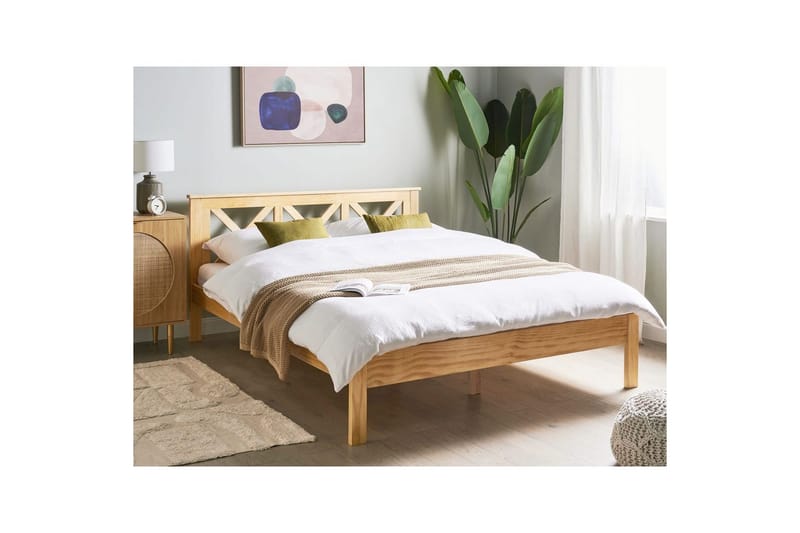 Säng med lamellram Tannay - Ljus trä, 160x200 cm - Möbler - Säng - Sängram & sängstomme