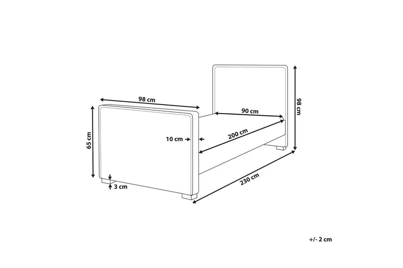Säng med lamellram Teenie - Blå, Svart - Möbler - Säng - Sängram & sängstomme