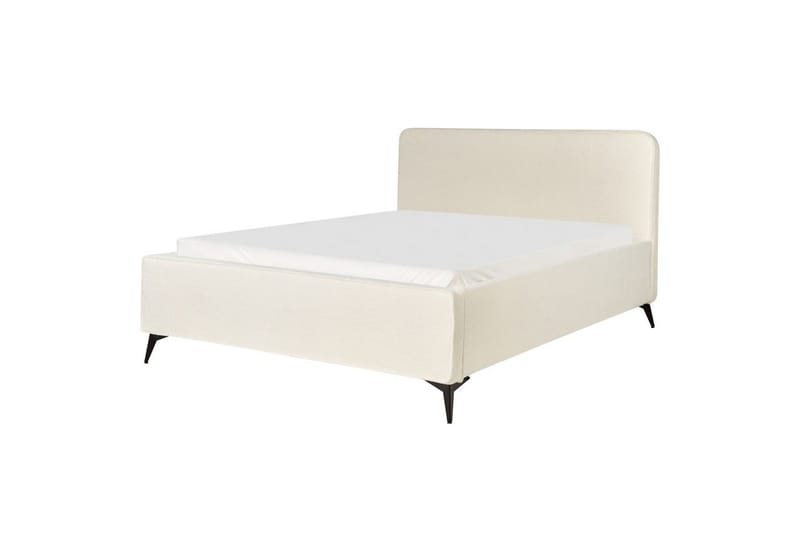Säng med lamellram Valognes - Krämvit, Svart, 160x200 cm - Möbler - Säng - Sängram & sängstomme