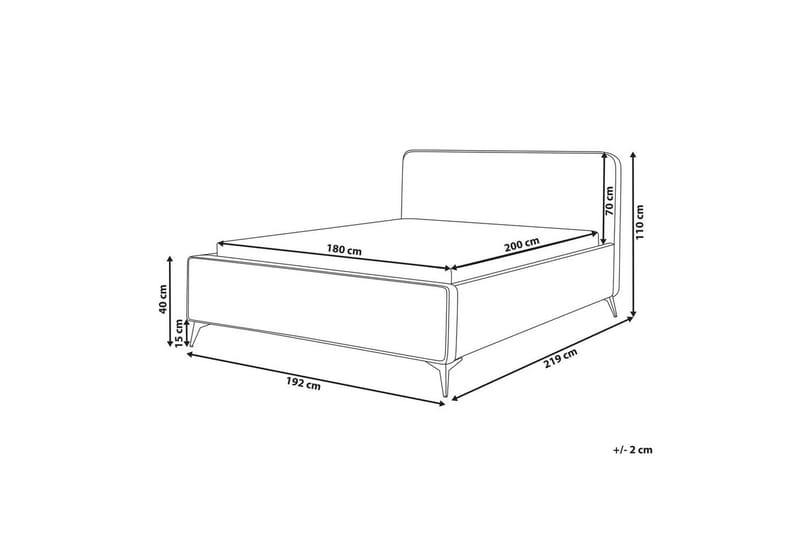 Säng med lamellram Valognes - Krämvit, Svart, 180x200 cm - Möbler - Säng - Sängram & sängstomme