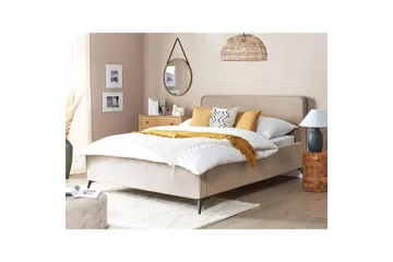 Säng med lamellram Valognes - Taupe, svart, 160x200 cm - Möbler - Säng - Sängram & sängstomme